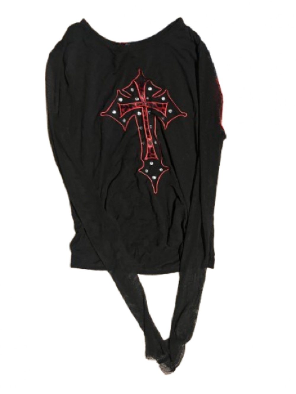 Social collision hot topic cross mallgoth top fishnet sleeves